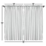 Gordijn Spa (set van 2) polyester - meerdere kleuren - 140 x 260 cm