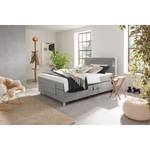 Lit boxspring Talea Tissu Chenille TBS: 39 Gris argenté - 100 x 200cm - D2 souple