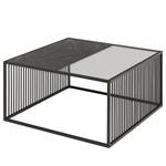 Tavolino da salotto Mephisto 80 cm Nero - Materiale a base lignea - Vetro - Metallo - 80 x 40 x 80 cm