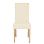 Gestoffeerde stoel Neum set van 2 geweven stof/massief eikenhout - wit/eikenhout