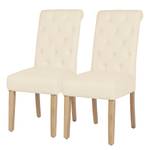 Set di 2 sedie imbottite Neum Bianco - Tessile - Legno parzialmente massello - 45 x 102 x 66 cm