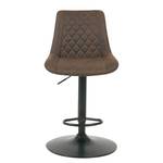 Chaises de bar Wismes - Lot de 2 Microfibre / Fer - Marron vintage