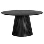 Tavolo da pranzo rotondo QARA Frassino parzialmente massello - Frassino nero - Diametro: 140 cm