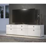 Meuble TV Infinity Blanc brillant / Blanc mat - Largeur : 220 cm