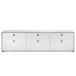 Meuble TV Infinity Blanc brillant / Blanc mat - Largeur : 220 cm