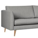 Ecksofa Kayena Webstoff Inas: Platin - Longchair davorstehend rechts - Buche Hell