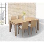 Sedia per sala da pranzo Gijon (2) Tessuto strutturato / Legno massello di quercia - Beige