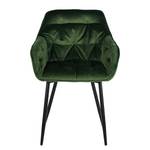 Sedia con braccioli TILLY Velluto/Metallo - Nero - Velluto Vilda: verde scuro - 1 sedia