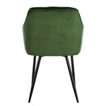 Chaise à accoudoirs TILLY Velours / Métal - Noir - Velours Vilda: Vert foncé - 1 chaise