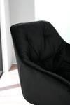 Chaise à accoudoirs Tilly Velours / Métal - Noir - Velours Vilda: Noir - 1 chaise