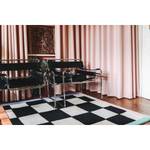 Laagpolig vloerkleed Bings Check Mate scheerwol - zwart/wit - 110 x 110 cm