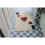 Tapis de bain Bings Bath Heart of Bings Laine vierge - Beige / Rouge - 60 x 60 cm