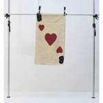 Tappetino Bings Bath Heart of Bings Lana vergine - Beige / Rosso - 70 x 70 cm