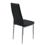 Chaise capitonnée Winsted Imitation cuir / Acier - Noir - Lot de 4