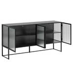 Dressoir Tete glas/metaal - zwart