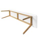 Banc LINDHOLM Blanc / Chêne - Largeur : 160 cm