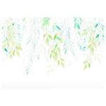 Papier peint intissé Summer Leaves Intissé - Blanc / Vert