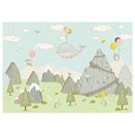 Papier peint Mountain Traveler Intissé - Multicolore