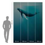 Fotobehang Artsy Humpback Whale vlies - blauw/wit