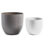 Pots de fleur Lula (lot de 2) Fibre de ciment - Gris / Blanc