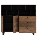 Sideboard Trylith II Eiche Rustikal Dekor / Schwarz