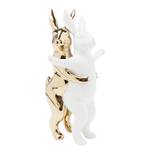 Dekofigur Hugging Rabbits Steingut - Weiß / Gold
