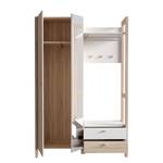 Compacte garderobe Thurles II Sonoma eikenhouten look/wit