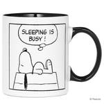 Tasse PEANUTS Comic Sleeping Steingut - Schwarz / Weiß