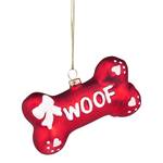 Décoration de Noël HANG ON WOOF Verre transparent - Rouge