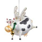 Déco de Noël HANG ON Vache volante Verre transparent - Noir / Blanc