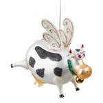Déco de Noël HANG ON Vache volante Verre transparent - Noir / Blanc