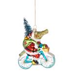 Déco de Noël HANG ON Croco vélo Verre transparent - Vert