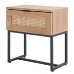 Nachttisch LITTLE VIENNA Aluminium / Rattan / Eichenholzfurnier - Beige