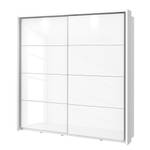 Armoire à portes coulissantes Shiny Avec éclairage Avec éclairage - Blanc brillant / Blanc