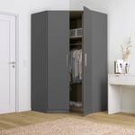 Armoire d’angle KiYDOO I Gris métallisé - Hauteur : 197 cm