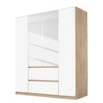 Armoire Mainz Blanc alpin / Imitation chêne de Sonoma / - Largeur : 181 cm - Avec portes miroir