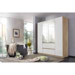 Armoire Mainz Blanc alpin / Imitation chêne de Sonoma / - Largeur : 181 cm - Avec portes miroir