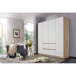 Armoire Mainz Blanc alpin / Imitation chêne de Sonoma / - Largeur : 181 cm - Sans portes miroir