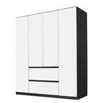 Armoire Mainz Blanc alpin / Gris métallisé - Largeur : 181 cm - Sans portes miroir