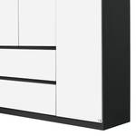 Armoire Mainz Blanc alpin / Gris métallisé - Largeur : 181 cm - Sans portes miroir