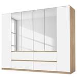 Armoire Mainz Blanc alpin / Imitation chêne de Sonoma / - Largeur : 271 cm - Avec portes miroir