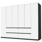 Armoire Mainz Blanc alpin / Gris métallisé - Largeur : 271 cm - Sans portes miroir