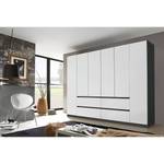 Armoire Mainz Blanc alpin / Gris métallisé - Largeur : 271 cm - Sans portes miroir