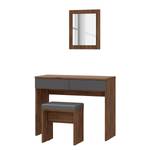 Make-up tafel Quanto (3-delig) Bakesfield walnotenhouten look/Uni Wolfram grijs