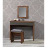 Make-up tafel Quanto (3-delig) Bakesfield walnotenhouten look/Uni Wolfram grijs