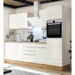 Cuisine Marleen I Blanc brillant / Blanc - Largeur : 280 cm