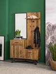 Compacte garderobe TAMATI massief pijnboomhout/metaal - pijnboomhout/zwart