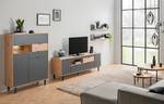 Ensemble meubles TV Leox I (4 éléments) Avec éclairage inclus - Graphite / Imitation chêne artisan
