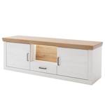 Tv-meubel Marnay witte pijnboomhouten look/Grandson eikenhouten look - Breedte: 181 cm