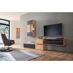 Tv-meubel Le Valtin deels massief eikenhout - Bianco balken-eikenhout/mat zwart